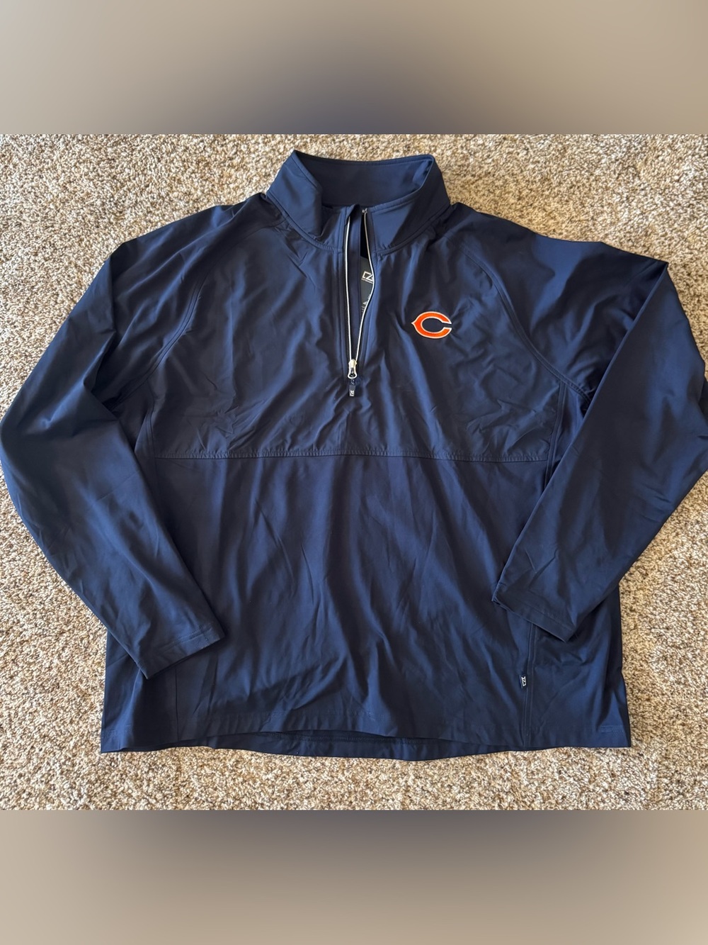 Cutter & Buck Chicago Bears Navy Quarter-Zip Pullover Jacket